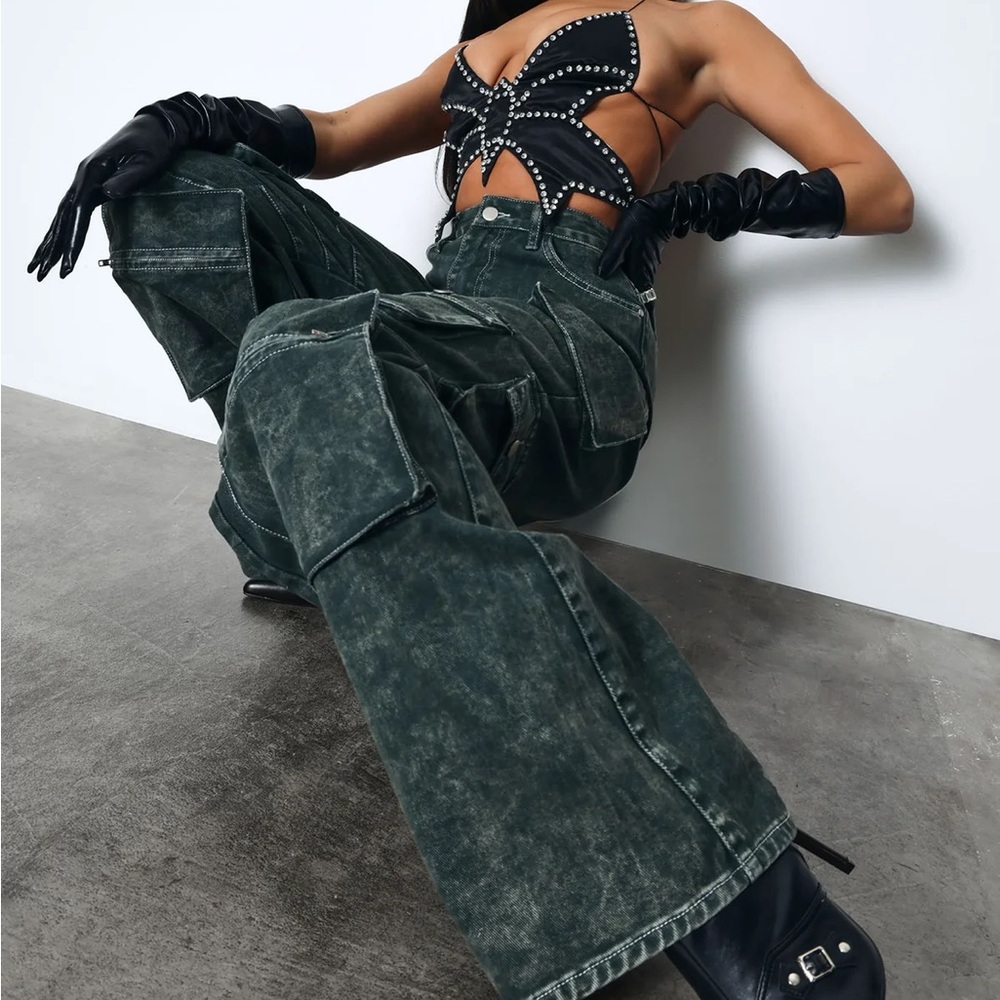 FASHION NOVA High Rise Cargo Jeans